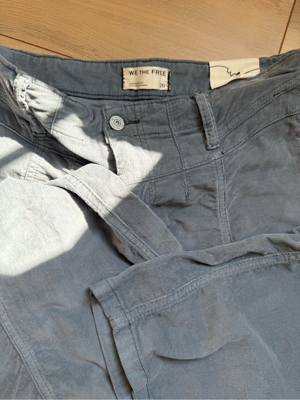 We The Free Libre Cord Wide Leg Cord Mockingbird Light Grey. - Picture 7 of 13
